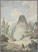 Pyramide mit gebrochenem Gipfel in einer Landschaft antiker Ruinen - Hubert Robert — Ansicht des Kunstwerks