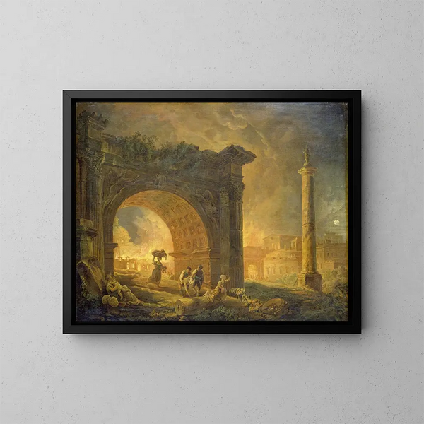 Römische Ruinen - Hubert Robert — gerahmtes Bild an der Wand