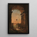 Der Rückkehr des Viehs - Hubert Robert — gerahmtes Bild an der Wand