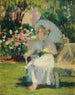 L Portrait von Alice L. Riddle im Garten Phlox - Hugh Henry Breckenridge — Ansicht des Kunstwerks