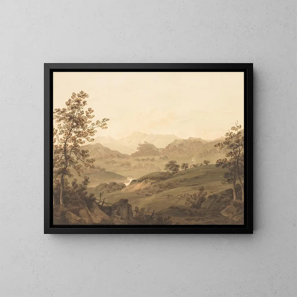 Landschaft im Norden von Wales - Hugh William Williams — gerahmtes Bild an der Wand