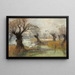 Pelikane am Flussufer - Hugo Charlemont — gerahmtes Bild an der Wand
