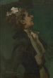 Portrait in Grün von Mademoiselle Olga Hess - Hugo Freiherr von Habermann — Ansicht des Kunstwerks