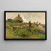 Berger mit Herde auf dem Heimweg - Hugo Mühlig — gerahmtes Bild an der Wand