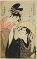 Shirai Gonpachi und Komurasaki aus der Serie Schönheiten in den Rollen von Joruri Bijin awase joruri kagami - Ichirakutei Eisui — Ansicht des Kunstwerks