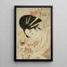 Die Kurtisane Hanahito de l'Ogiya und ihre Gefolgsleute Sakura und Momiji aus der Serie Schönheiten der fünf Festivals Bijin Gosekku - Ichirakutei Eisui — gerahmtes Bild an der Wand