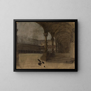 Ignace Franois Bonhomme - Un clotre dans une cour de palais.webp