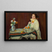 Portrait der Ehefrau am Tisch - Ignacy Piekowski — gerahmtes Bild an der Wand