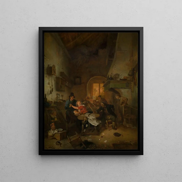 Die Kartenspieler streiten - Ignatius Josephus Van Regemorter — gerahmtes Bild an der Wand