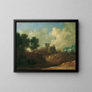 Flusslandschaft - Ignaz Flurer — gerahmtes Bild an der Wand