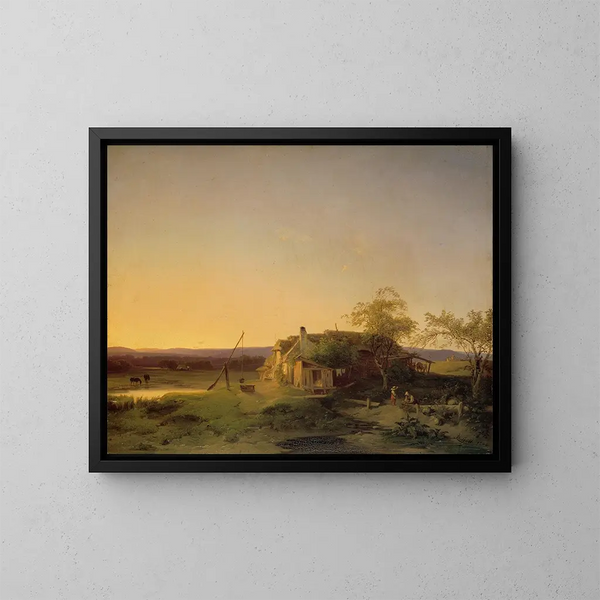 Landschaft des Abends - Ignaz Raffalt — gerahmtes Bild an der Wand