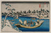Eine ferne Aussicht auf den Schnee am Fluss Sumida in Edo - Ikeda Eisen — Ansicht des Kunstwerks