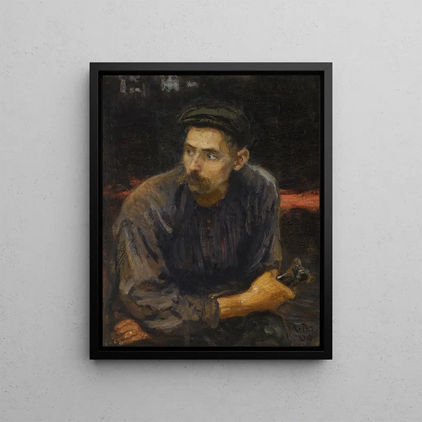 Portrait eines Arbeiters - Ilya Efimowitsch Repin — gerahmtes Bild an der Wand