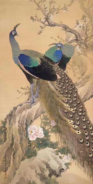 Imao Keinen - A Pair of Peacocks in Spring.webp