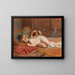 Kind mit Hund und Puppe - Imre Gergely — gerahmtes Bild an der Wand