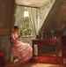 Innenaufnahme mit Anna Augusta bei einem Fenster - Carl von Schmidt — Ansicht des Kunstwerks
