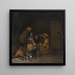 Innenansicht eines Wachsaals mit vier Figuren, die trinken und Karten spielen - Gerard ter Borch — gerahmtes Bild an der Wand