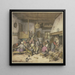 Innenansicht einer Taverne mit Bauern, die rauchen, trinken und streicheln - Adriaen van Ostade — gerahmtes Bild an der Wand