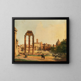 Ippolito Caffi - Rome a View of the Roman Forum with the Temple of Castor and Pollux.webp