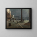 Venise, vue du Molo di San Marco avec la Riva degli Schiavoni au clair de lune - Ippolito Caffi Gemälde — gerahmtes Bild an der Wand