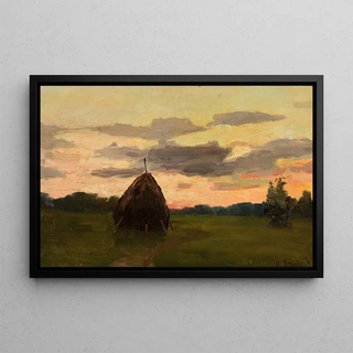 Isaac Levitan - Landscape with a haystack.webp