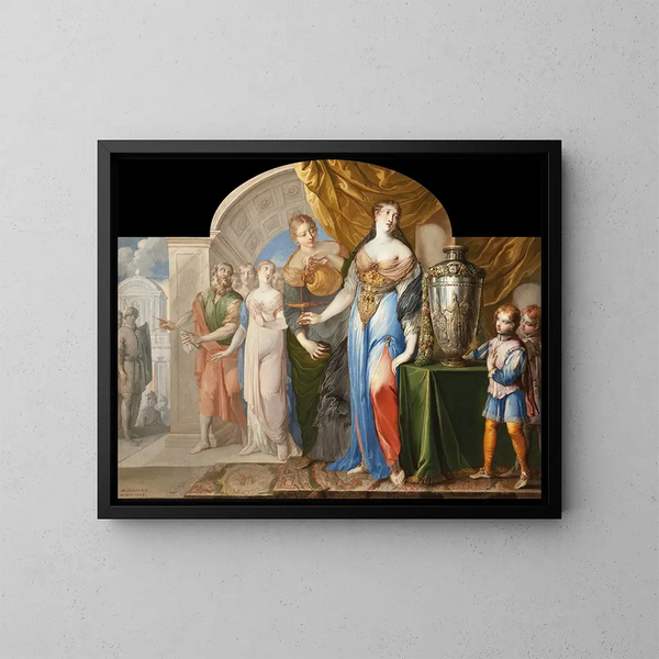 Sophonisbe trinkend Gift - Isaac Moillon — gerahmtes Bild an der Wand
