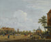 Amsterdam-Gemälde, Blick auf den Weesperplein mit dem Weesperpoort und dem Maismühle Het Fortuyn auf der Weesp-Festung im Hintergrund - Isaac Ouwater — Ansicht des Kunstwerks