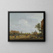 Amsterdam-Gemälde, Blick auf den Weesperplein mit dem Weesperpoort und dem Maismühle Het Fortuyn auf der Weesp-Festung im Hintergrund - Isaac Ouwater — gerahmtes Bild an der Wand