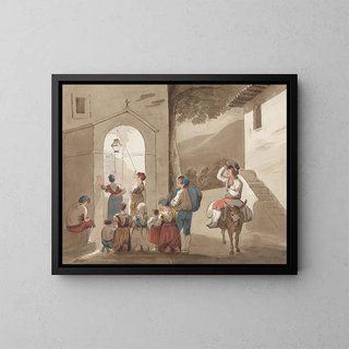 Isaac Weld - After Pinnelli  Group of Peasants Outside a Church.webp