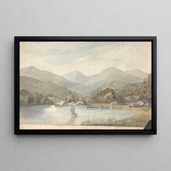 Blick auf den Fluss zwischen den Seen - Isaac Weld — gerahmtes Bild an der Wand