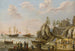 Küstenlandschaft mit einer Galeere, einer englischen Fregatte und einem Boot in unruhigen Gewässern - Isaac Willaerts — Ansicht des Kunstwerks