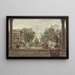 eines Gartens im italienischen Stil mit einem Papagei, einem Mops und einem Mann - Isaac de Moucheron — gerahmtes Bild an der Wand