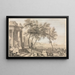 Fantastische Hafenansicht mit Architektur und Figuren - Isaac de Moucheron — gerahmtes Bild an der Wand