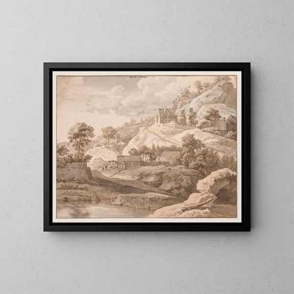 Ansicht in der Nähe von Orléans - Isaac de Moucheron — gerahmtes Bild an der Wand
