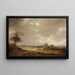 Landschaft mit Wasserlauf und Bauernhof - Isaac van Ostade — gerahmtes Bild an der Wand