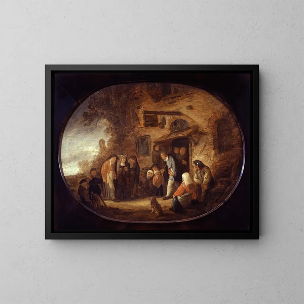 Die Braut im Mai - Isaac van Ostade — gerahmtes Bild an der Wand