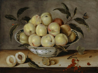 Isaak Soreau - Still Life With Peaches In A Chinese Porcelain Bowl.webp