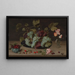 Stillleben mit Trauben, Blumen und Beeren in einer Wanli-Schale - Isaak Soreau — gerahmtes Bild an der Wand
