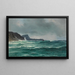 Nordische Küstenlandschaft mit Segelboot - Isak Elias Refsnaes — gerahmtes Bild an der Wand