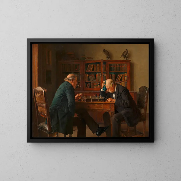 Die Schachspieler - Isidor Kaufmann — gerahmtes Bild an der Wand