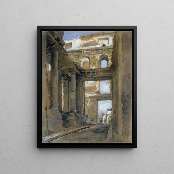 Ruinen des Tuileries-Palasts - Isidore Pils — gerahmtes Bild an der Wand