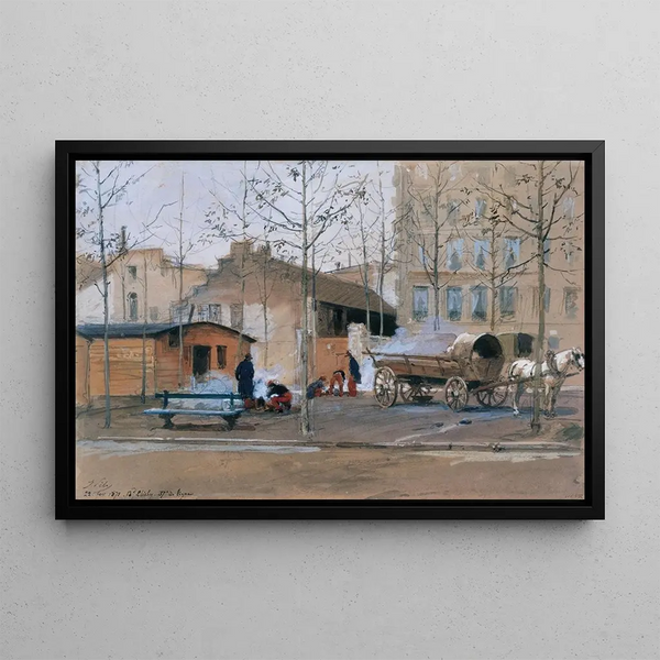 Soldaten des 37. Linienregiments, Boulevard de Clichy - Isidore Pils — gerahmtes Bild an der Wand