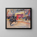 Szene eines Pferde-Zirkus - Ivan Ivanec — gerahmtes Bild an der Wand
