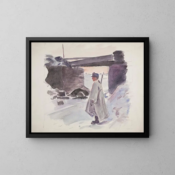 Legion der ukrainischen Schützen der Sich 1914-1920 in Stellung bei der Festung - Ivan Ivanec — gerahmtes Bild an der Wand