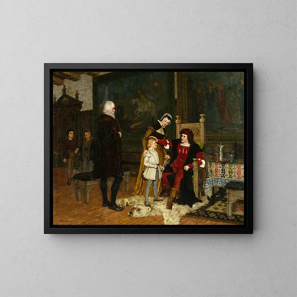 Der schwedische König Gustav Vasa präsentiert König Hans - JAG Acke — gerahmtes Bild an der Wand
