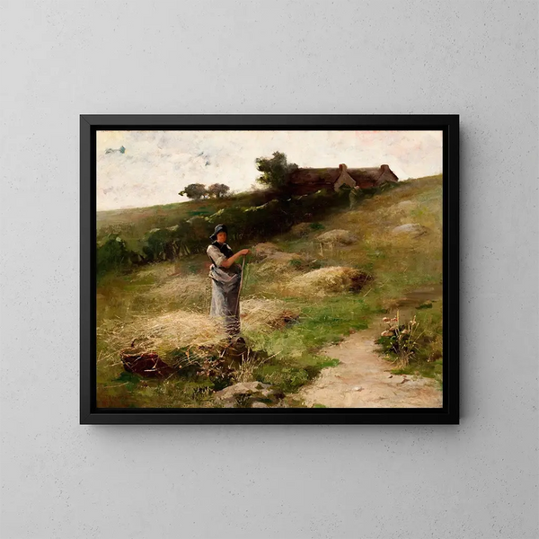 Der Heuwender - J Charles Arter — gerahmtes Bild an der Wand