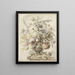 Blumenstrauß in einer Vase mit Basrelief, zwei Rosenknospen hängen links - J. H. van Loon — gerahmtes Bild an der Wand