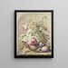Blumenstrauß in einer Vase. Vor rechts: ein Pfirsich und Trauben. - J. H. van Loon — gerahmtes Bild an der Wand