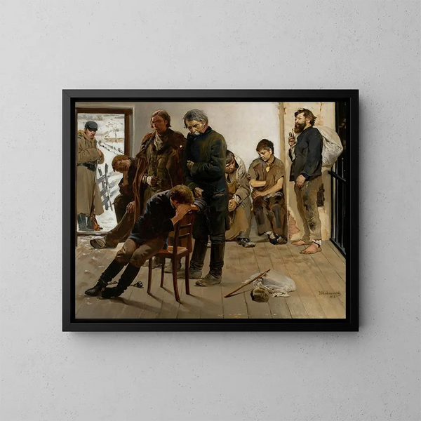 Auf dem Weg ins Exil, Gefangene - Jacek Malczewski — gerahmtes Bild an der Wand