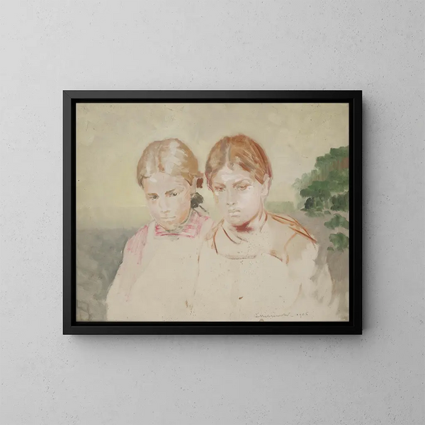 Zwei Mädchen - Jacek Malczewski — gerahmtes Bild an der Wand
